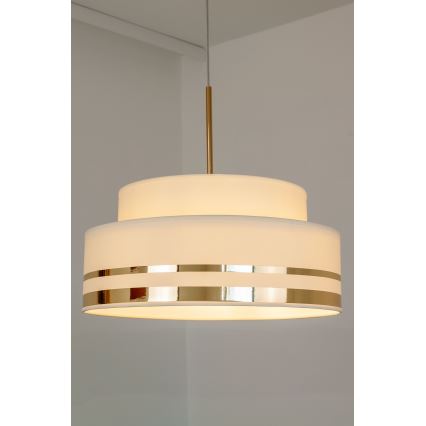 Luster na lanku TAMI 1xE27/60W/230V béžová/zlatá