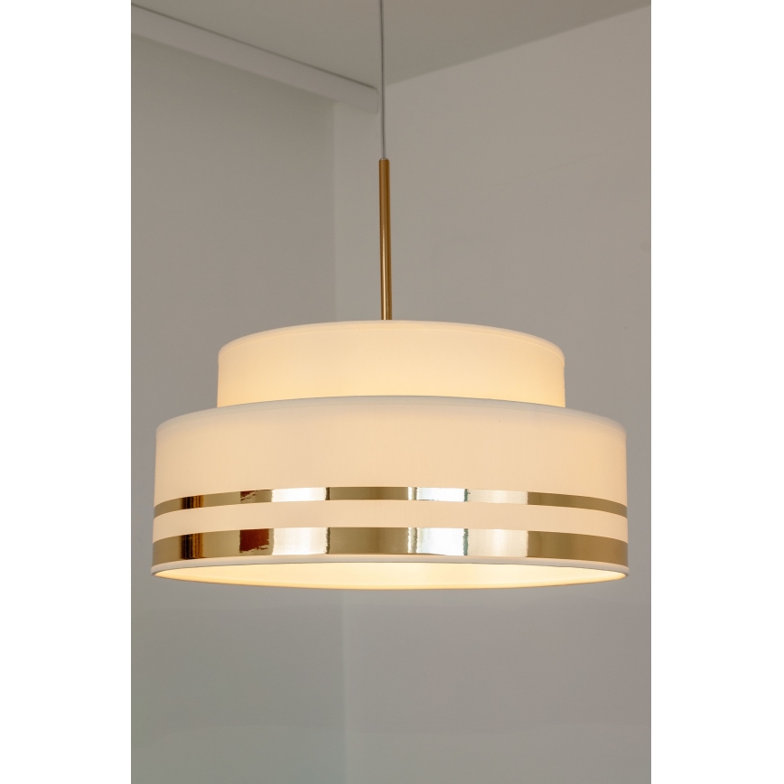 Luster na lanku TAMI 1xE27/60W/230V béžová/zlatá