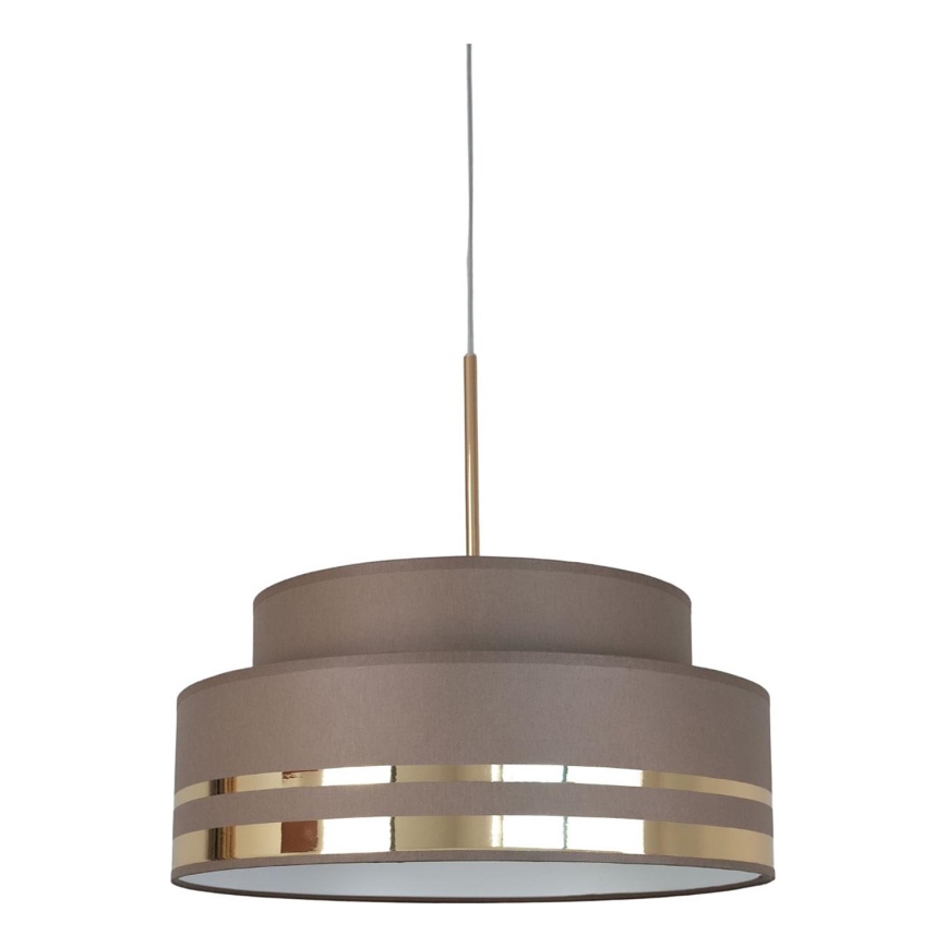 Luster na lanku TAMI 1xE27/60W/230V hnedá/zlatá