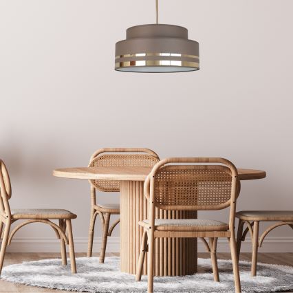 Luster na lanku TAMI 1xE27/60W/230V hnedá/zlatá