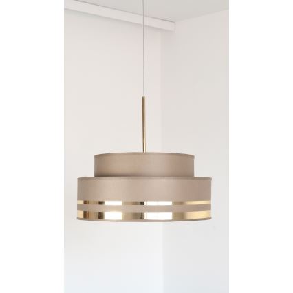 Luster na lanku TAMI 1xE27/60W/230V hnedá/zlatá