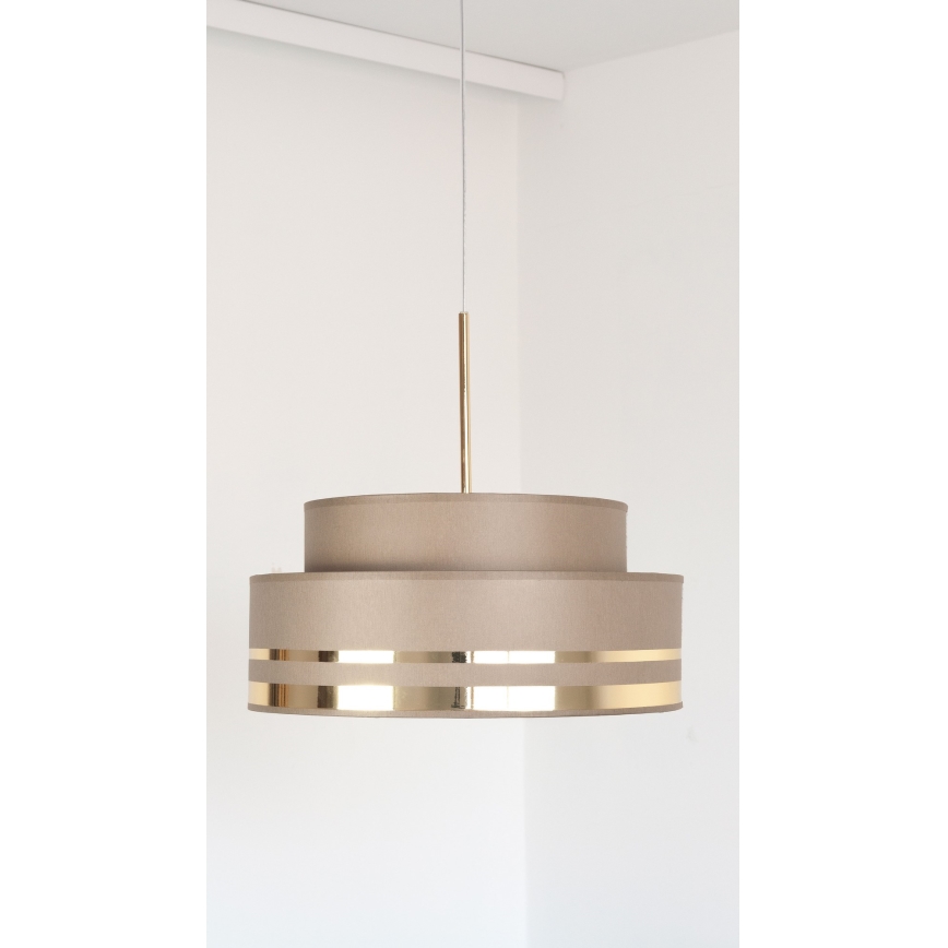 Luster na lanku TAMI 1xE27/60W/230V hnedá/zlatá