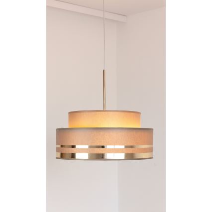 Luster na lanku TAMI 1xE27/60W/230V hnedá/zlatá