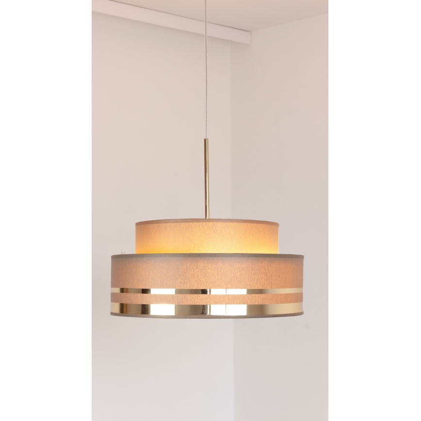 Luster na lanku TAMI 1xE27/60W/230V hnedá/zlatá