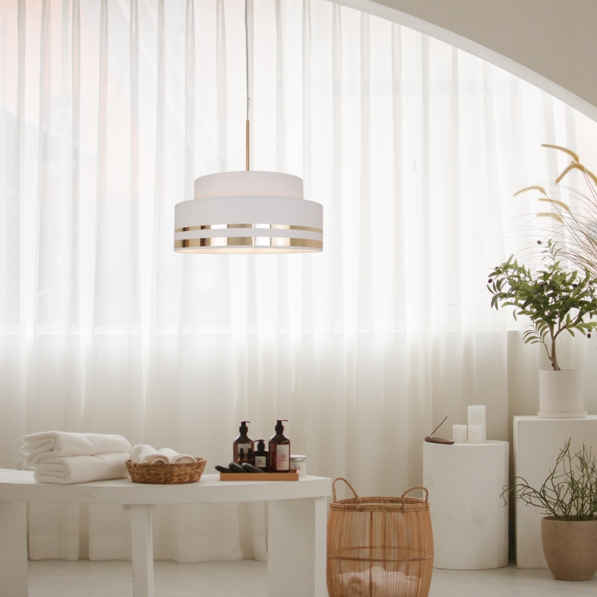 Luster na lanku TAMI 1xE27/60W/230V krémová/zlatá