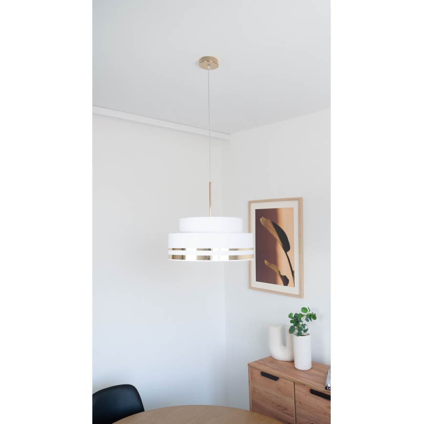 Luster na lanku TAMI 1xE27/60W/230V krémová/zlatá