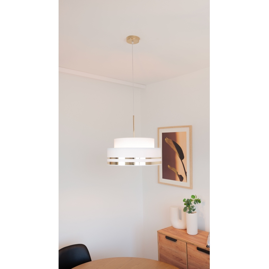 Luster na lanku TAMI 1xE27/60W/230V krémová/zlatá
