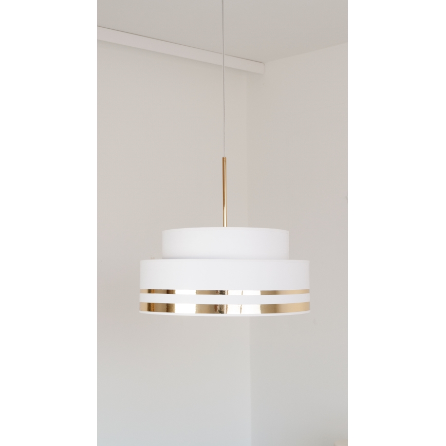 Luster na lanku TAMI 1xE27/60W/230V krémová/zlatá