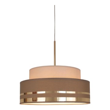 Luster na lanku TAMI 1xE27/60W/230V pr. 40 cm béžová/hnedá/zlatá