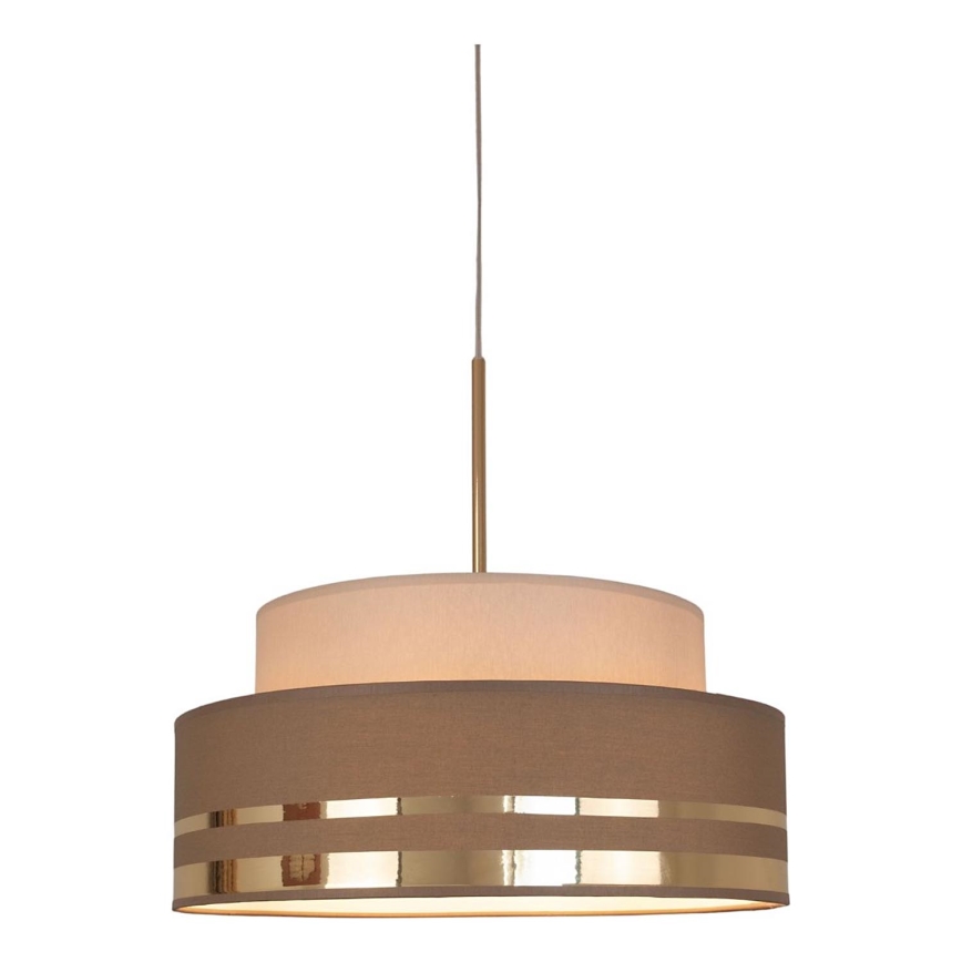 Luster na lanku TAMI 1xE27/60W/230V pr. 40 cm béžová/hnedá/zlatá