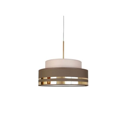 Luster na lanku TAMI 1xE27/60W/230V pr. 40 cm béžová/hnedá/zlatá