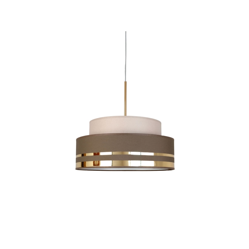 Luster na lanku TAMI 1xE27/60W/230V pr. 40 cm béžová/hnedá/zlatá