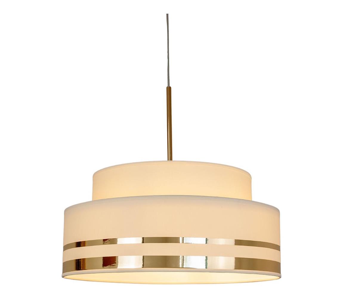 HEXE Luster na lanku TAMI 1xE27/60W/230V pr. 40 cm béžová/zlatá H0829