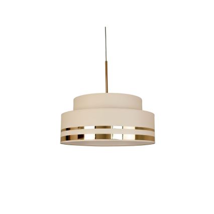 Luster na lanku TAMI 1xE27/60W/230V pr. 40 cm béžová/zlatá