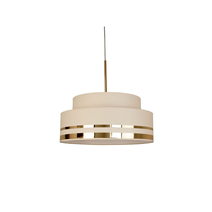 Luster na lanku TAMI 1xE27/60W/230V pr. 40 cm béžová/zlatá