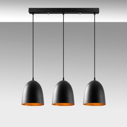 Luster na lanku TATTOO 3xE27/40W/230V čierny