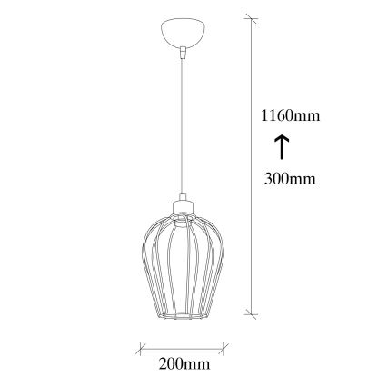 Luster na lanku TEL 1xE27/40W/230V