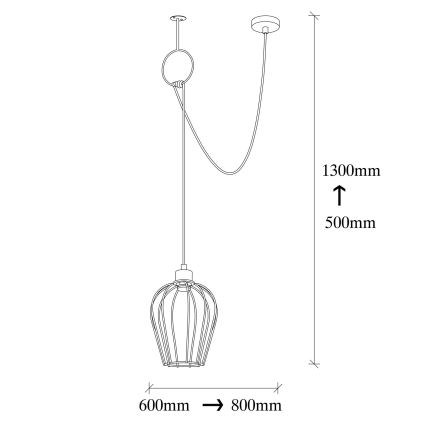 Luster na lanku TEL 1xE27/40W/230V