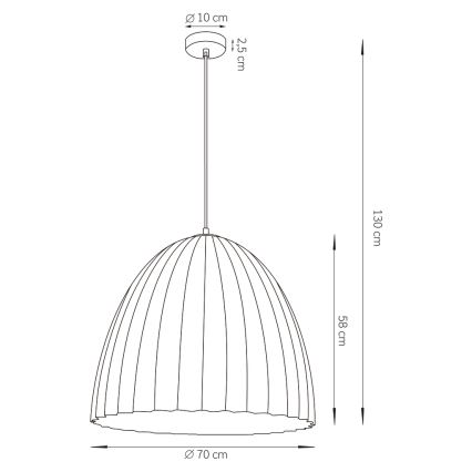 Luster na lanku TELMA 1xE27/60W/230V pr. 70 cm čierna/zlatá