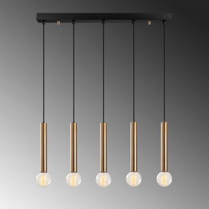 Luster na lanku TEMPO 5xE27/40W/230V zlatý