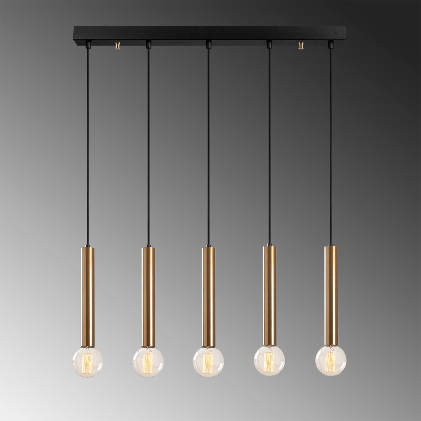 Luster na lanku TEMPO 5xE27/40W/230V zlatý