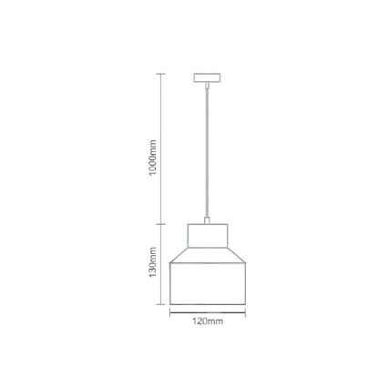 Luster na lanku TERRAZZO 1xE27/60W/230V pr. 12 cm šedá