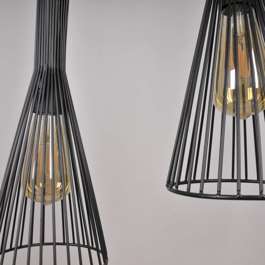 Luster na lanku TIANA 1xE27/20W/230V pr. 15,5 cm čierna