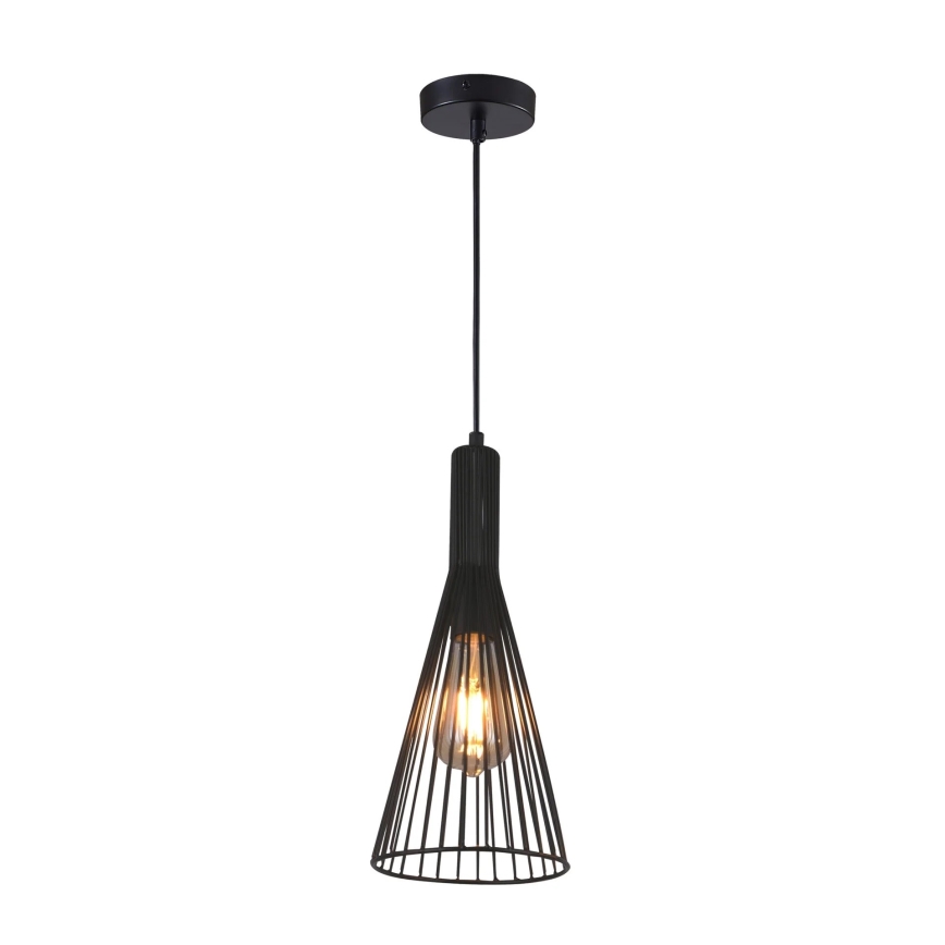 Luster na lanku TIANA 1xE27/20W/230V pr. 15,5 cm čierna