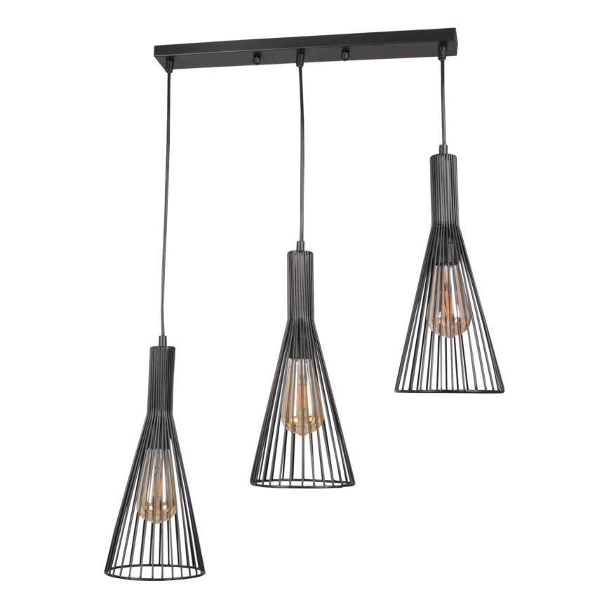 Luster na lanku TIANA 3xE27/20W/230V čierna