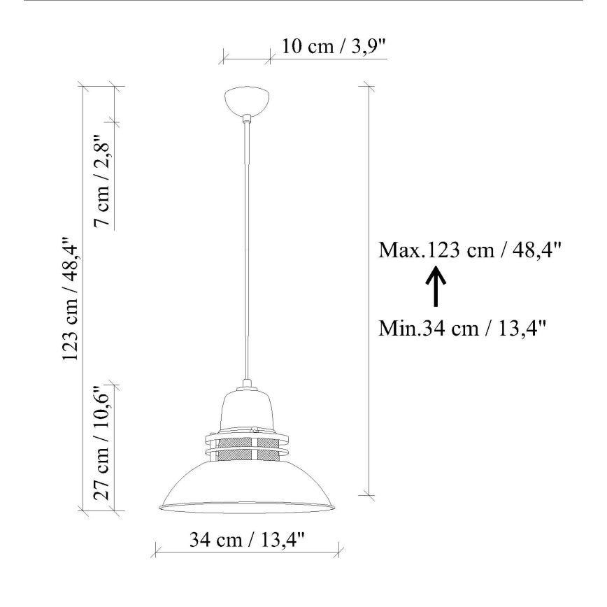 Luster na lanku TIBET 1xE27/40W/230V oranžový