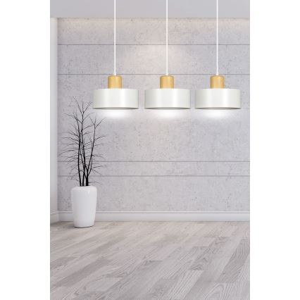 Luster na lanku TORIN 3xE27/15W/230V biela