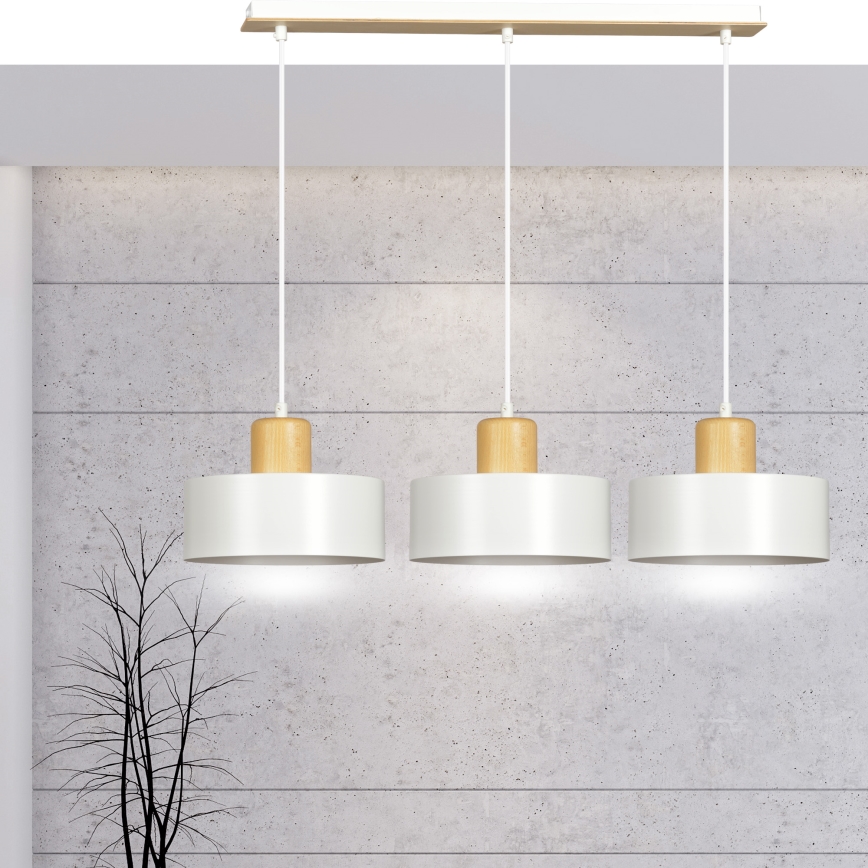 Luster na lanku TORIN 3xE27/15W/230V biela