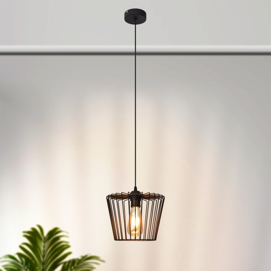 Luster na lanku TORRI 1xE27/15W/230V pr. 23 cm čierna