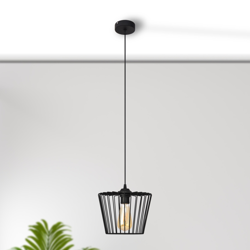 Luster na lanku TORRI 1xE27/15W/230V pr. 23 cm čierna