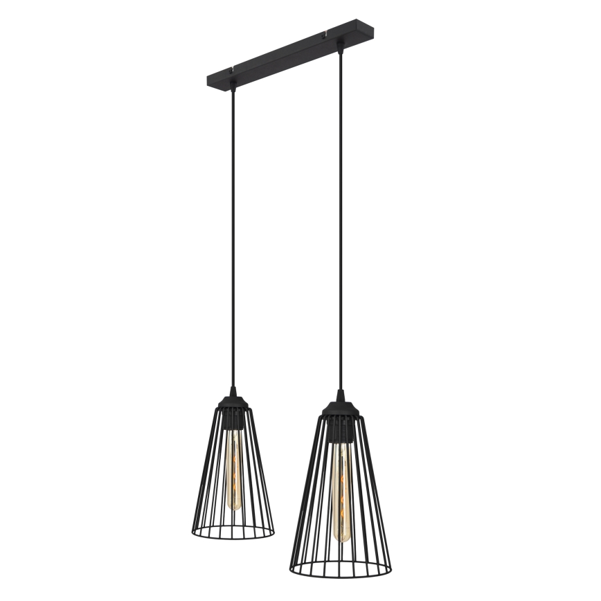 Luster na lanku TORRI 2xE27/15W/230V čierna