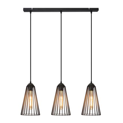 Luster na lanku TORRI 3xE27/15W/230V čierna