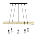Luster na lanku TRABO 5xE27/60W/230V borovica