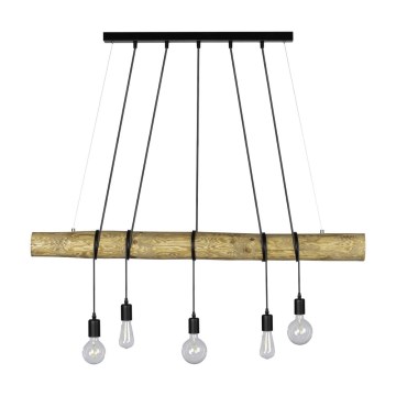 Luster na lanku TRABO 5xE27/60W/230V borovica