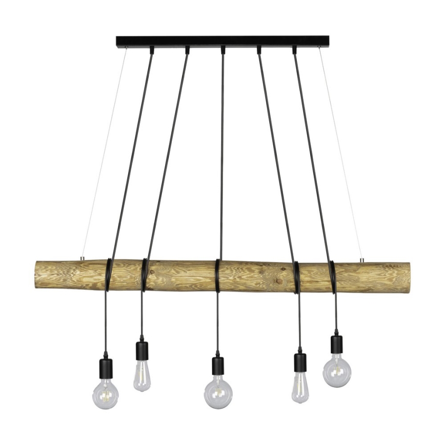 Luster na lanku TRABO 5xE27/60W/230V borovica