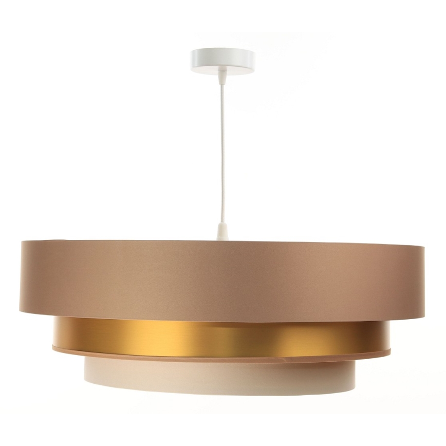 Luster na lanku TRINITI 1xE27/60W/230V béžová/zlatá