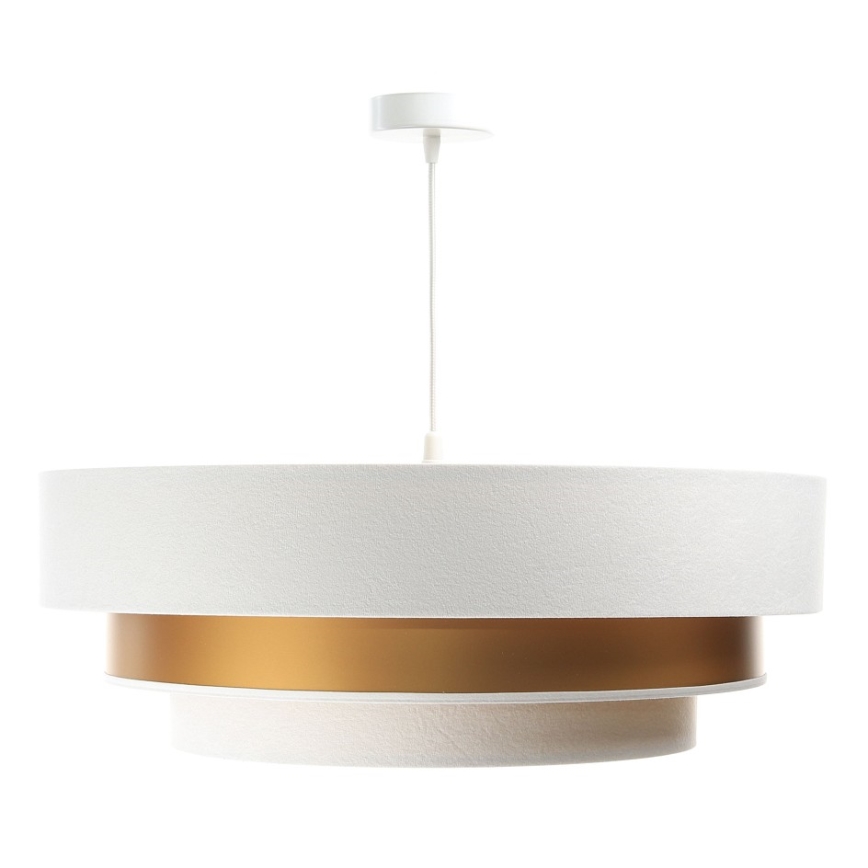 Luster na lanku TRINITI 1xE27/60W/230V biela/zlatá