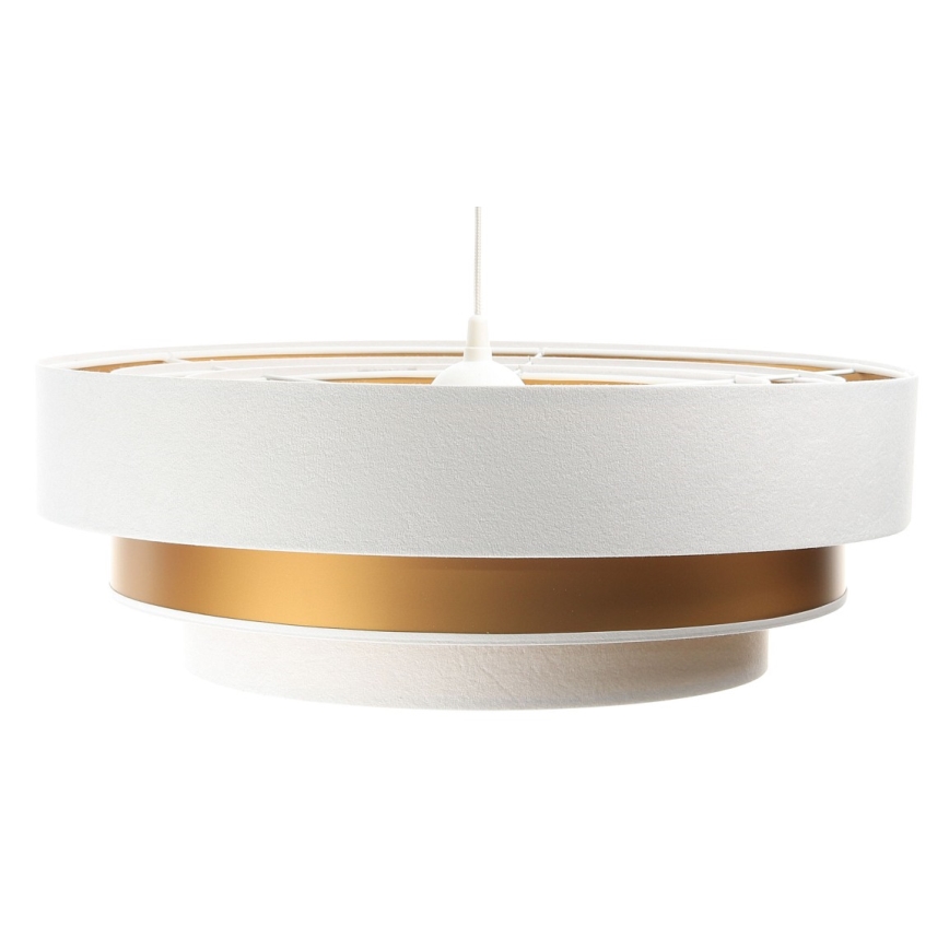 Luster na lanku TRINITI 1xE27/60W/230V biela/zlatá