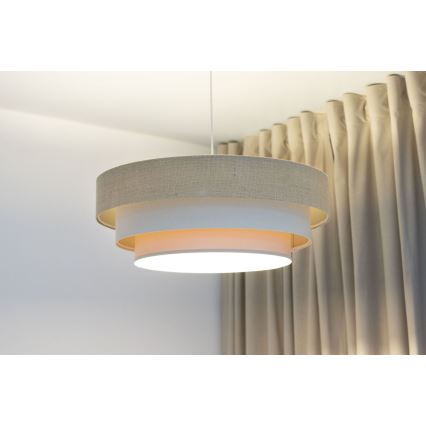 Luster na lanku TRINITI 1xE27/60W/230V, priemer 40 cm, béžová/krémová