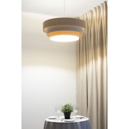 Luster na lanku TRINITI 1xE27/60W/230V, priemer 40 cm, béžová/krémová