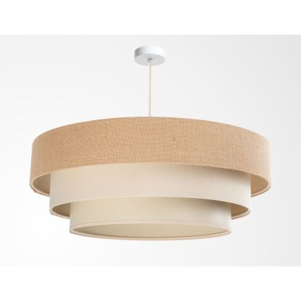 Luster na lanku TRINITI 1xE27/60W/230V, priemer 40 cm, béžová/krémová