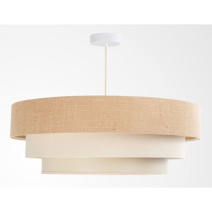 Luster na lanku TRINITI 1xE27/60W/230V, priemer 40 cm, béžová/krémová