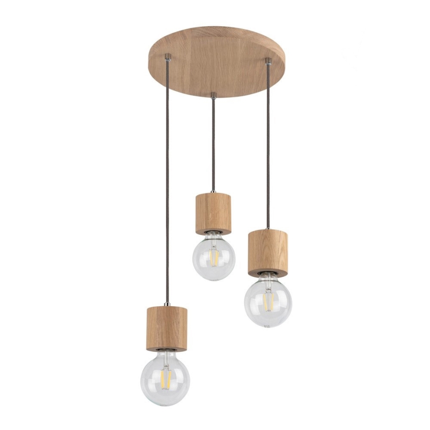 Luster na lanku TRONGO 3xE27/60W/230V dub