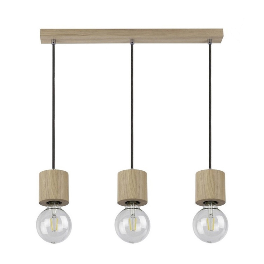 Luster na lanku TRONGO ROUND 3xE27/60W/230V dub
