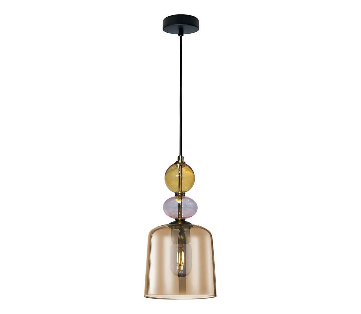Light Prestige Luster na lanku TROPEA 1xE27/15W/230V čierna/dymová béžová/ružová LP-2004/1P S AM