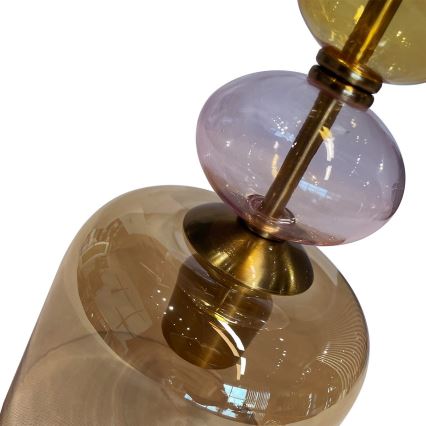 Luster na lanku TROPEA 1xE27/15W/230V čierna/dymová béžová/ružová